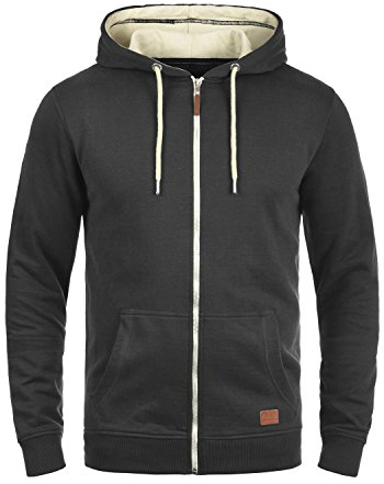 BLEND BHHulker Homme Veste en Sweat Veste à Capuche Hoodie avec Capuche Fermeture éclair Poche Kangourou Mélange de Coton Regular Fit, Taille:2XL, Couleur:Black (70155)