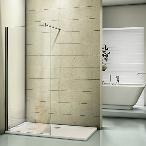 Walk in Dusche 72x185cm Duschwand Duschtrennwand 6mm Easy-clean Nano Glas mit Stabilisierungsstange