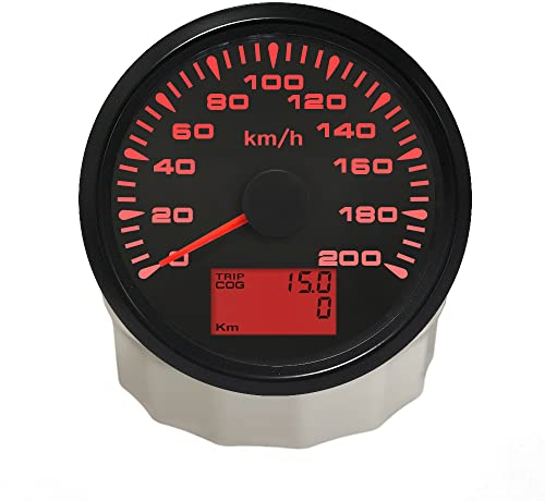 ELING Universal GPS Tachometer Geschwindigkeitsmesser 0-200 KM/H Kilometerzähler Für Autorennen Motorrad 3-3/8 zoll (85mm)
