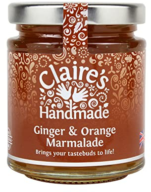 Claire's Handmade - Ginger and Orange Marmalade (227g) - Traditionally Made Bright, Tangy & Uplifting Breakfast Treat, Suitable for Vegetarian, Vegan & Gluten Free Diets, GMO Free