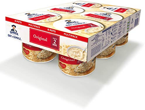 Quaker Oat So Simple Original Porridge Pots, 6 x 45 g