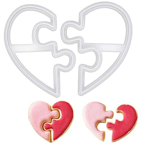 emporte-pièce coeur puzzle, 2 pièces