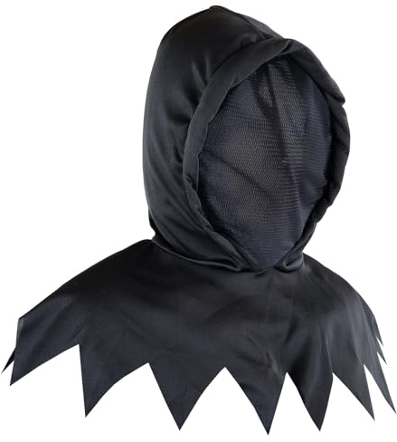 CoolChange Halloween Vollgesichtsmaske, Vermummungs Kapuze, Stoff, Schwarz
