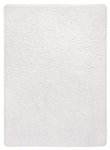 misento Shaggy Hochflor Teppich für Wohnzimmer Langflor, schadstoff geprüft 100% Polypropylen, Creme-weiß 67 x 140 cm
