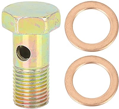X AUTOHAUX Hohlschrauben Metrisches Gewinde Bremsanpassungsadapter mit 2 Stück M12 Unterlegscheiben M12 x 1,25 mm