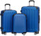 BEIBYE 2045 Zwillingsrollen 3tlg. Reisekoffer Koffer Kofferset Trolleys Hartschale in 14 Farben (Blau)