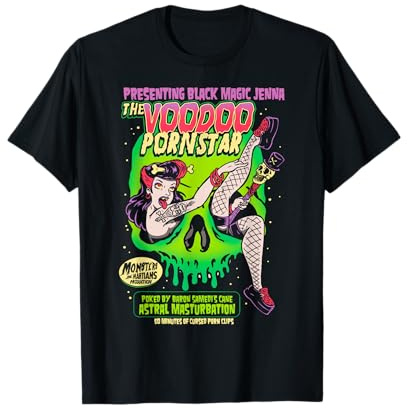 Horror Art - Porn Star Voodoo - Psychobilly Punk Art T-Shirt