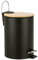 ADOB Kosmetikeimer Abfalleimer Mülleimer Treteimer 3 Liter schwarz matt, Bambusdeckel, 90412