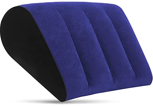 Magguta 3-5 Tage zum Ankommen Aufblasbares Kissen, Blau, Einfache Hilfskissen für Yoga-Haltung, Reduziert Taille und Druck auf den Rückenkissen, Keilkissen, Lendenkissen