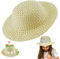 Sombrero de paja de Pascua, gorro de primavera para arte y manualidades, base de color amarillo para decorar sombrero de Pascua para niños, disfraz novedoso, mejor para eventos de Pascua y fiestas,