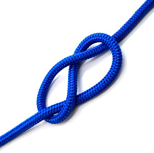 Blue Polypropylene Rope, Solid Braided Poly Rope Cord Twine for Boat Yacht Dock Line Camping Washing Line (8 mm x 1 metre / 3.2 ft)