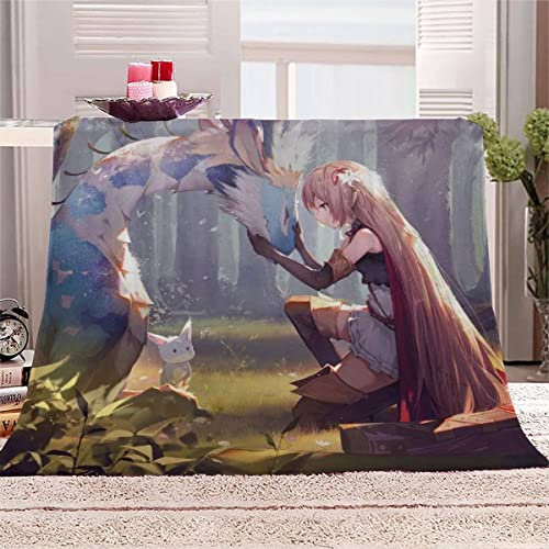 LLSL Kuscheldecke Erwachsene 180x220 cm Anime Frau Weiche Flauschige Flanelldecke mit Muster 3D Effekt Decke Microfaser Wohndecke Die Schöne Und Das Biest Tagesdecke Sofadecke Couchdecke TV-Decken