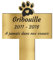 Piquet ou Plaque Funéraire Personnalisable Chat Chien - Plaque commémorative pour Animal - Plaque Funéraire personnalisée Chat Chien - Texte Personnalisable (Patte)