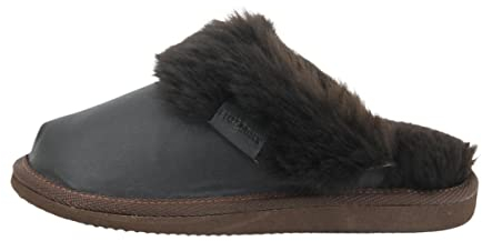 Hollert Damen Lammfell Hausschuhe Malibu Dunkelbraun aus Merino Schaffell kuschelig warm Echtleder Puschen Schlappen Größe 39 EU