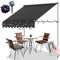 Vigevee 250X120 Klemmmarkise mit Handkurbel Balkon, Balkonmarkise ohne Bohren, 2 in1 Klemmmarkise mit Solar 5m LED Lichtkette, Höhenverstellbar Wasserdicht, Einfache Montage, Grau