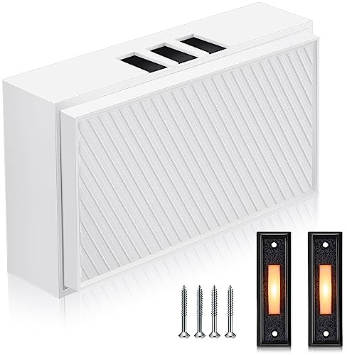 Carillon filaire avec 2 boutons poussoirs éclairés, 16 V 10 VA deux sons pour porte avant et arrière pour mur intérieur, compatible avec la plupart des marques de sonnette (noir, blanc, jaune)