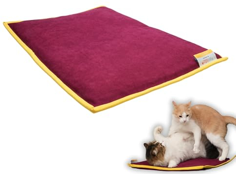 pawdaz Haustier-Kühlmatte – Heizmatte für Katzen und Hunde (40.6x61 cm), 5 Schichten wasserabweisend, solide kühlende Gel-Matte, Betten (Burgunderrot)