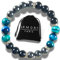 Chakra Armband Echte Steine Yin Yang Damen Männer (C Dreifachschutz Tigerauge Türkis 10 mm)