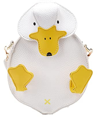 meiodtion Crossbody Bag Damen Brusttasche Bauchtasche Damen Mode Mädchen Umhängetasche Geldbörse PU Nette Damen Umhängetasche Fabrik Gelbe Ente Frauen Kleine Tasche Handyumhängetaschen Damen