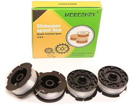Lot de 4 bobines de fil de rechange pour débroussailleuse Black and Decker GL430-530 - 1,6 mm de diamètre - 1,6 mm de diamètre - Compatible avec Black and Decker GL430-530