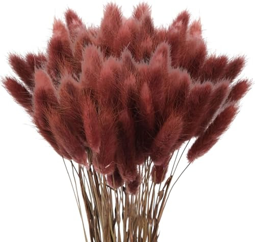 120 Pcs Getrocknetes Pampasgras,Lagurus Getrocknet,Trockenblumen Bodenvase,Natürlich Pampasgras Blumenstrauß,Trockenblumen Blumenstrauß Deko, Künstlich Groß Trockenblumen,Trockenblumen Pampasgras