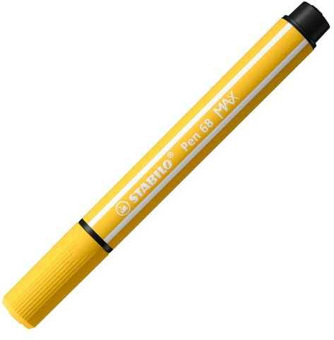 Premium-Filzstift mit dicker Keilspitze - STABILO Pen 68 MAX - Einzelstift - gelb