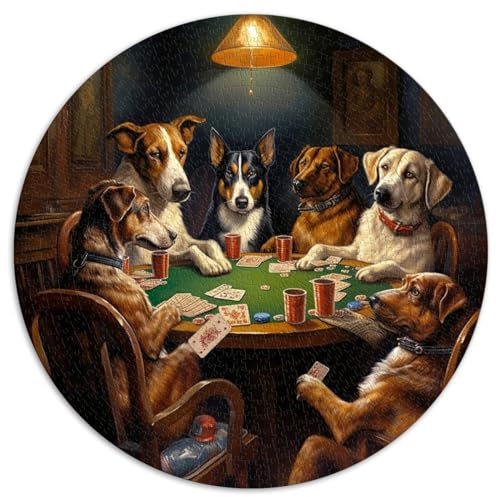 Collection Jigsaw Dogs playing poker Jigsaw Puzzle 1000 Piece Cardboard Puzzle adults and children Precision Cut 1000 Piece Jigsaw Puzzle 26.57x26.57inch
