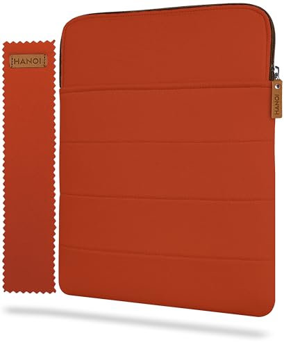 HANOI Collection® Detroit™ Buchhülle mit Reißverschluss. Große gepolsterte Schutzhülle für Bücher. Schutzhülle für Bücher, Buchschutz für Leser (Orange, Groß)