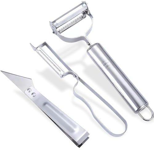 3pcs Pelador De Verduras Multiusos. Pela, Hace Láminas Y Juliana. Pelador Patatas. Utensilios De Cocina, Cortador De Verduras. Mango Antideslizante.