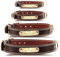 MeMeDIY Personalized Dog Collars Custom Leather Dog Collar Engravable Name ID Tag Brown Collar Leather Name Plate Collar for Small Medium and Large Dogs (S)