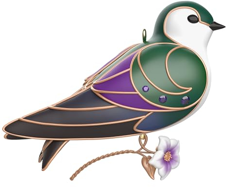 Hallmark Keepsake Weihnachtsschmuck 2024, Die Schönheit der Vögel, violett-grüne Schwalbe, Geschenk für Sie