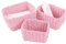 LOINFE Lot de 3 paniers de rangement tressés - Boîtes de rangement pour accessoires de maquillage, salle de bain - Organiseur de table à langer - Petit panier de rangement de salle de bain (rose)