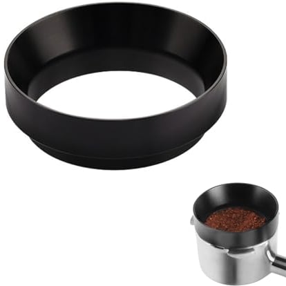 Kaffee Dosierring 58mm, Barista Zubehör Magnetischer Siebträger Dosierbecher 58mm, Siebträger Zubehör 58mm Trichter aus Aluminiumlegierung Dosiertrichter 58mm Espresso Zubehör für Barista, Schwarz