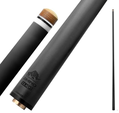 RHINO - 76.2 cm / Q-loc Joint Carbon Pool Queue Single Shaft Tip 12.5mm Low Deflection Technology Ultra-Smooth, Easy to Control, Pro Taper