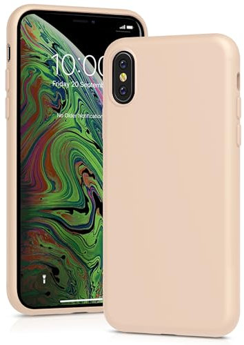 YATWIN für iPhone X Hülle, iPhone XS Hülle, Premium Silikon Handyhülle mit Kameraschutz, Seidig-Weicher Berühren Ultra Dünne Stoßfeste Kratzfeste Schutzhülle, Hellrosa
