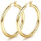 FIOROYAL Ohrringe Gold Creolen Silber 925 Groß,14K Gold Gefüllt Chunky Creolen Gold,4 mm Dicke Hohle Röhren Goldene Creolen Damen,Hypoallergen Leichte Mittelgroß Ohrringe Creolen 50MM