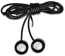 Indicateurs de Moto Lumière stroboscopique moto, Flash d'avertissement, feu stop projecteur 12V lentille œil poisson, ambre rouge bleu, lampe décorative, 2 pièces