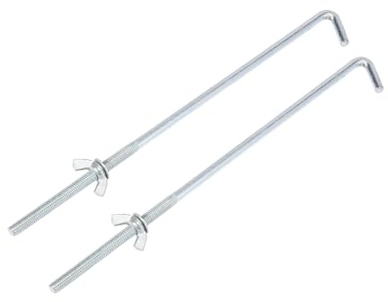 Hihaha Pair 23cm x 0.6cm Car Battery Hook Clamp Silver Tone Durable Material