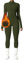 OEAK Damen Sport Jumpsuit Lang Eng Yoga Overall Langarm Rollkragen Playsuits mit Reißverschluss Nahtloser Fleece gefüttert Bodysuit Einteiler Romper,Armeegrün,S