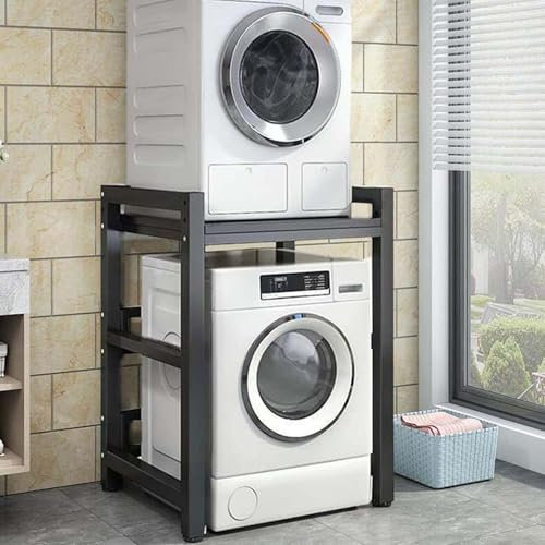 Generisch Waschmaschinenregal Stapelset, Lagerregal über Waschmaschine und Trockner, Höhenverstellbares und Verstellbare Füße, Ständer für Badezimmer Waschküche Balkon
