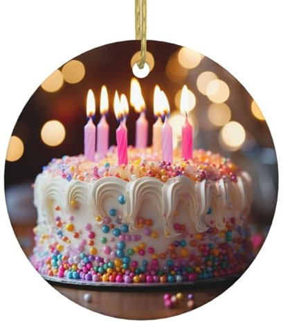 Geburtstags-Cupcake-Weihnachtsschmuck, hängende Baumdekoration, gebeizte Keramik, Geschenke für Frauen