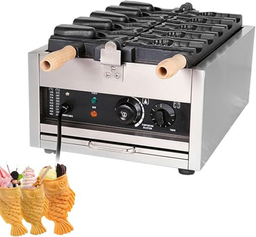 Plancha Para Hacer Gofres, Plancha Para Hacer Gofres Con Burbujas Comercial, Máquina Eléctrica Taiyaki, Máquina Para Hacer Gofres Para Mermelada O Helado De Uso Comercial 50-300 Celsius Temper(Size:D)