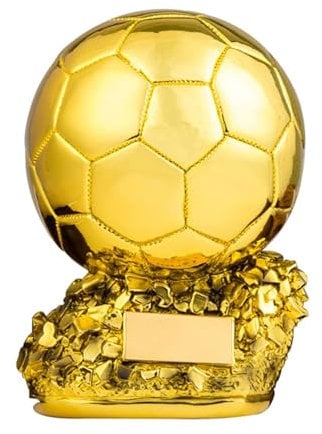 CHOCHOA Goldener Ballon Trophäe Harz Goldener Ball Personalisierte Fußball Trophäe Preis für Bester Spieler Fußballmeisterschaft Heimdekoration Sportfans, Souvenirs,