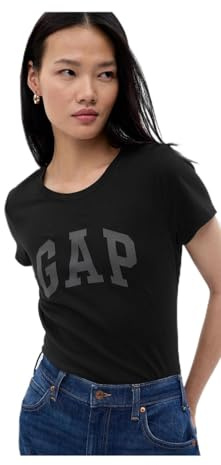 Schwarzes Gap Logo T-Shirt für Damen