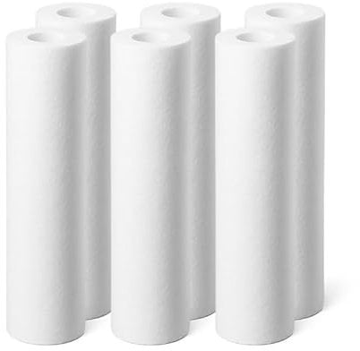 SINEA Cartouche filtre eau 10 microns 9 pouces 3/4, fabriqué en France, filtration efficace, capture les sédiments, élimine les impuretés, lot de 6