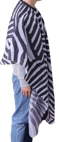 Happyyami Zebra Friseurmantel für Erwachsene und Kinder, Langlebige Seide