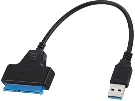 Adaptador SATA a USB 3.0 para HDD/SSD 2,5 y 3,5, Velocidad de Transferencia 5 Gbit/s (UASP), Plug & Play, LEDs de Estado, Cable SATA a USB de 30 cm, Ideal para Copias de Seguridad y Datos