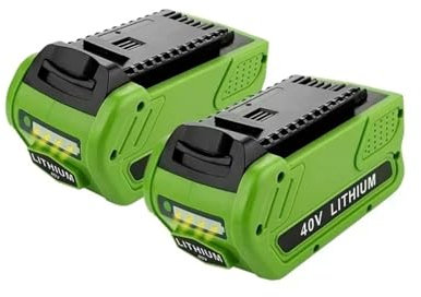 Batterie De Rechange Au Lithium 40 V 6000 MAh, Compatible Avec Les Outils Électriques GreenWorks 29472, 29462, G-MAX 29252, 20202, 22262, 25312 L50(2pcs)