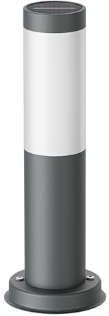 ledscom.de LED Pollerleuchte/Wegeleuchte PORU mit Solar, anthrazit, warmweiß, IP44