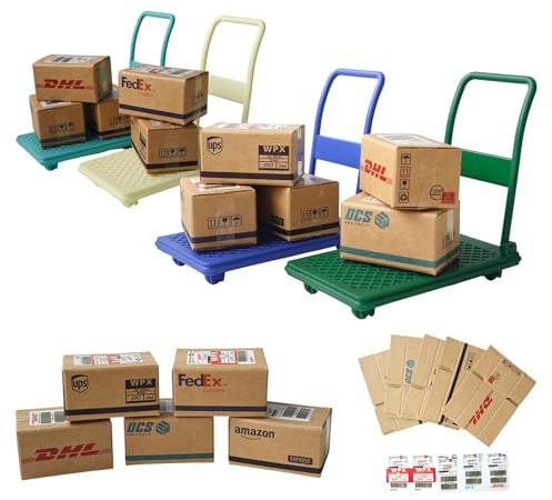 Wichtel Zubehör Weihnachten – 7er Set Miniatur Deko für Wichtelhaus, Inkl. Wichtelboxen, Versandetiketten & 4 Rollwagen – Perfektes Wichtelzubehör für Magische Szenen